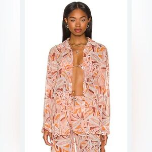 L*Space X Tessa Brooks Catalina Colorful Patterned Shirt and Pants Set